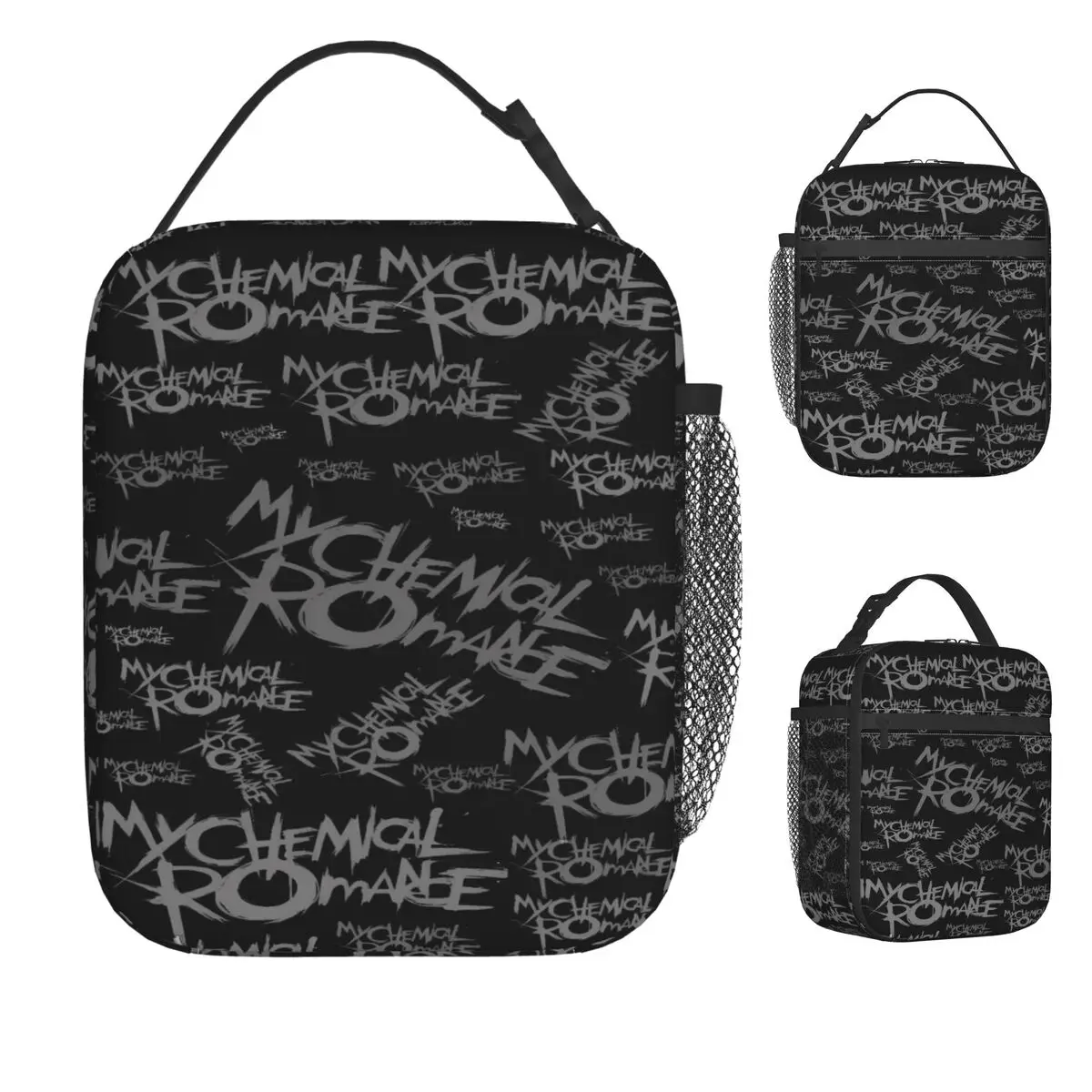 

My Chemical Romance Сумка для обеда Эстетическая коробка для обеда Пикник на открытом воздухе Портативная изолированная термосумка-тоут Дизайнерская сумка-холодильник