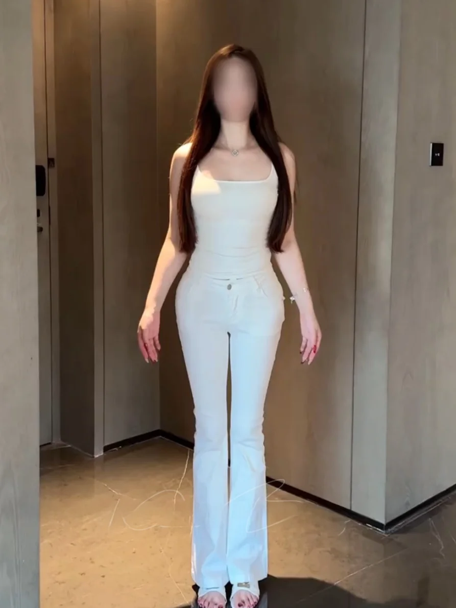 

High Waist V-aped Jeans Women's Autumn Winter Cotton Stretch Denim Bootcut Pants Slimming Pear ape ential Versatile La...