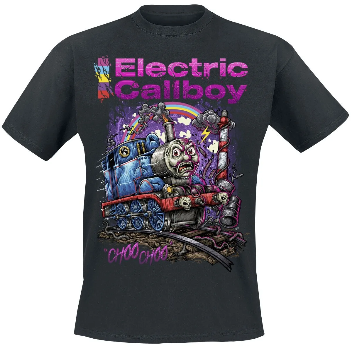Electric Callboy Choo Choo Train Print T-shirt Men Women Electronic Core Band Unisex Short Sleeve Casual Tee