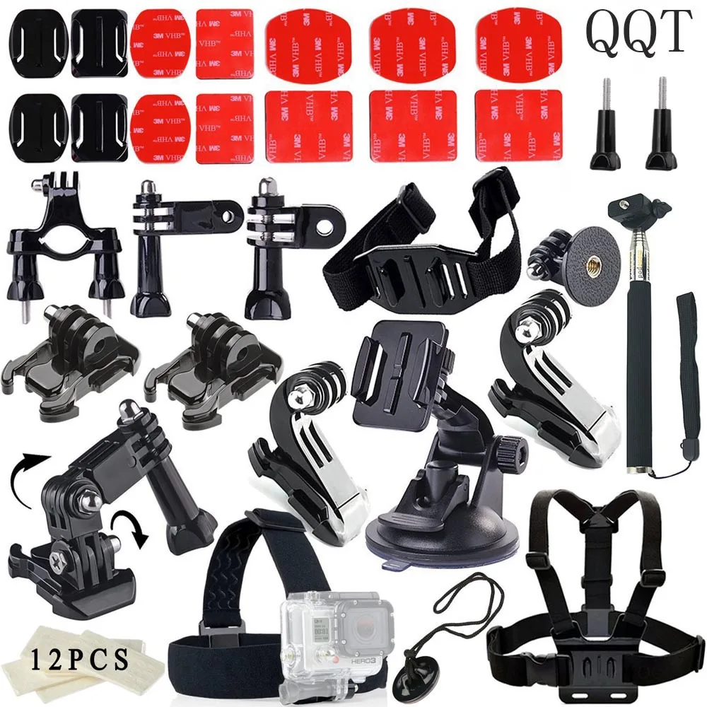 QQT for Gopro Hero11 10 9 87 6Accessories Set for go pro kit for hero 4 for SJ4000 for SJCAM for xiaomi for yi 4 K Sports camera