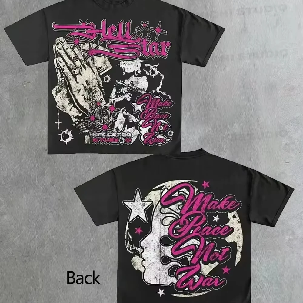 تي شيرت مناسب للتي شيرتات الرجال من كلا الجنسين نمط نجمة الجحيم الجديد 2025