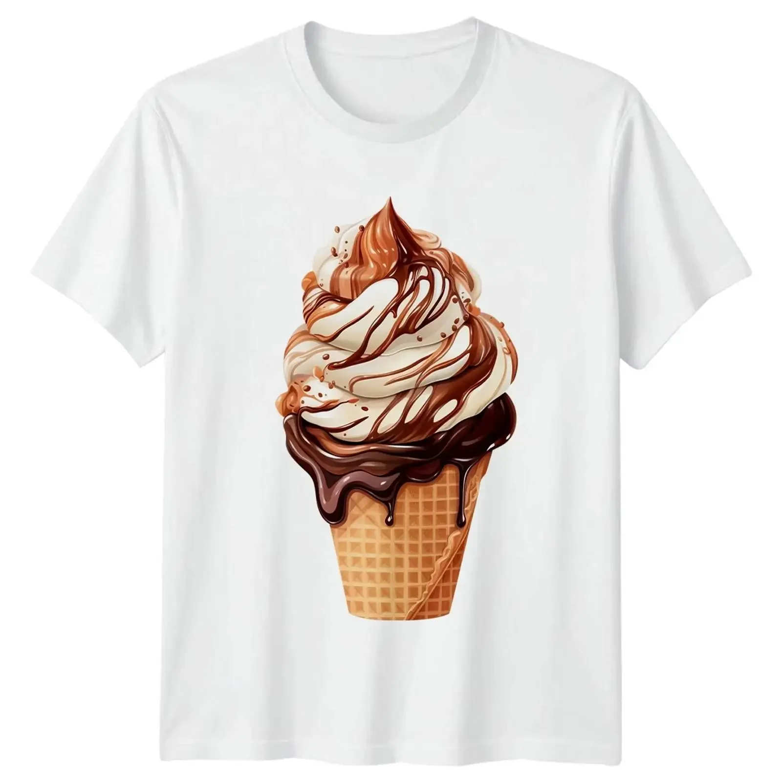 Leckeres Soft Serve Eistüte T Shirt Servieren Dessert Essen vintage Washed streetwear Top For Everyday Wear Breathable