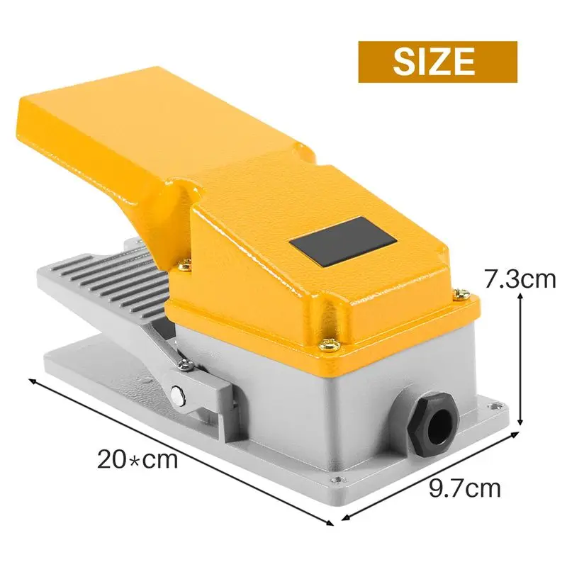 AWAH LT4 Foot Switch Aluminium Case Treadle Pedal Switch For Machine Tool Control Silver Contact
