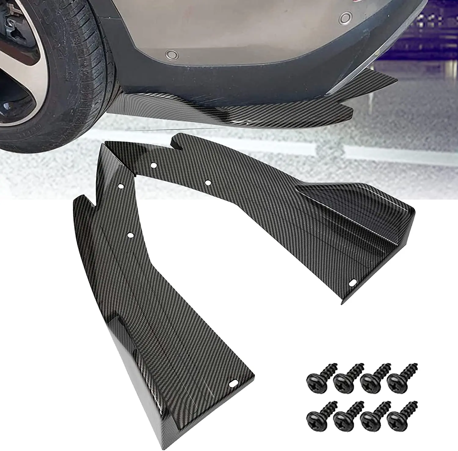 

LAICY For Dodge Charger Challenger SRT 2018-2021 Car Rear Bumper Spoiler Lip Splitter Diffuser Body Kit Side Skirt Protector