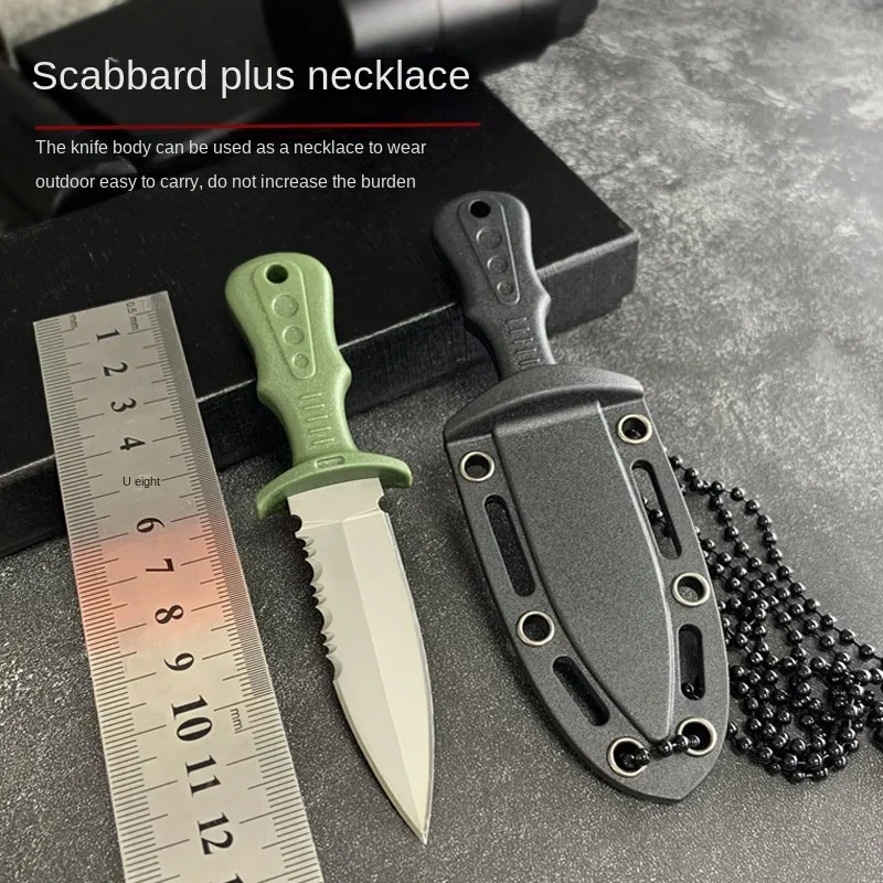 Tactical knife Outdoor portable camping knife new multi-functional portable knife, necklace mini knife, a must for self-defense