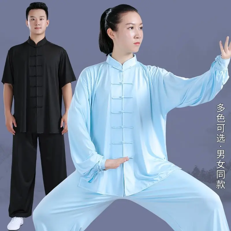 Tai Chi Kung Fu Suit Martial Arts Uniform Sets for Women and Men Breathable for Summer Outdoor Walking Morning Sprots