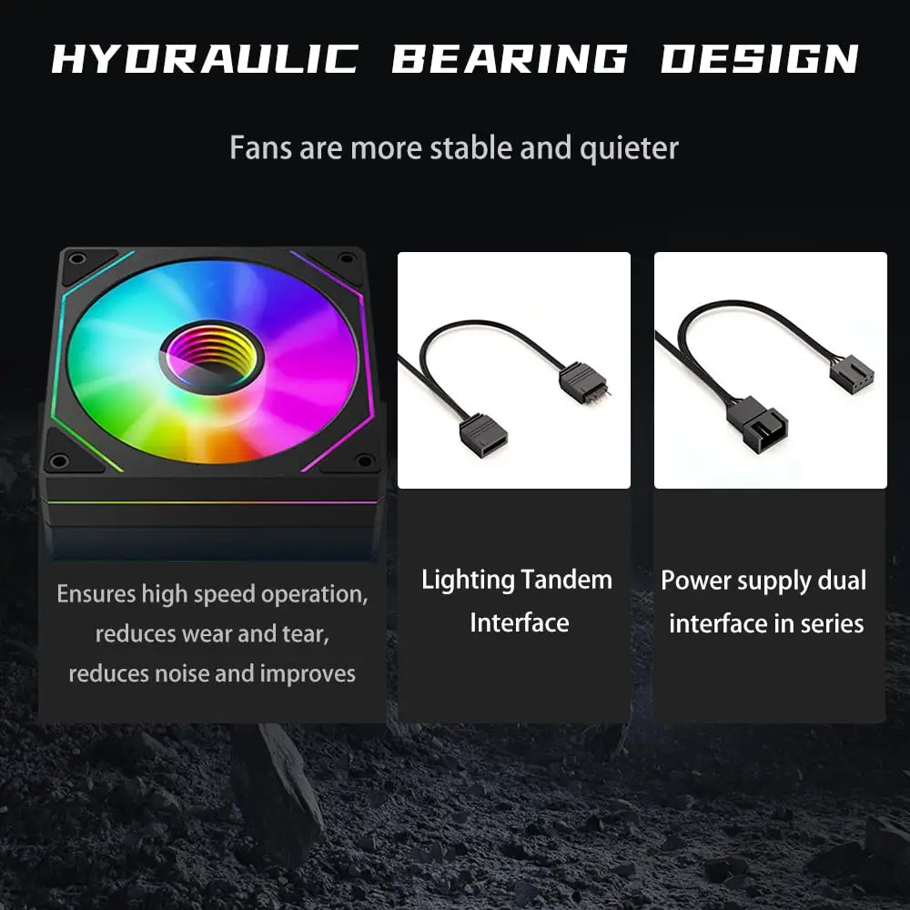 Prism 4 Pro Fan Kipas Komputer Gaming Argb Smart Thermostat Pwm Sync Light Notebook Cooling Pad Kipas Casing Desktop