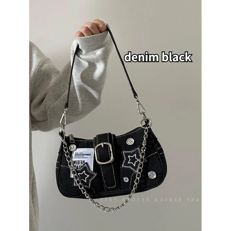 Fashion Vintage Y2k Ladies Shoulder Bags Sweet Cool Star Chain