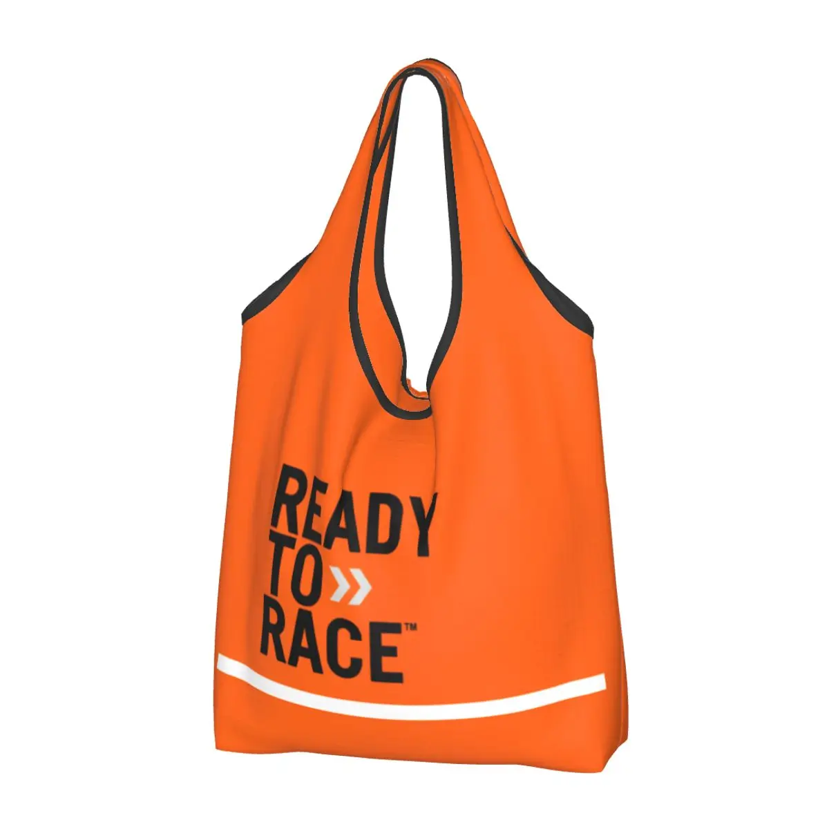 

Custom Ready To Race Logo Groceries Shopping Bag Fashion Shopper Tote Shoulder Bag Large Capacity Portable Rider Racing Handbag