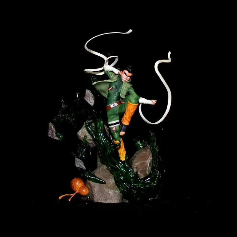 مجسم شخصية أنيمي ناروتو شيبودن 739 شخصيات روك لي ثمانية بوابات 1/7 نموذج ألعاب من الكلوريد متعدد الفينيل تمثال رف كتب زخرفة هدية