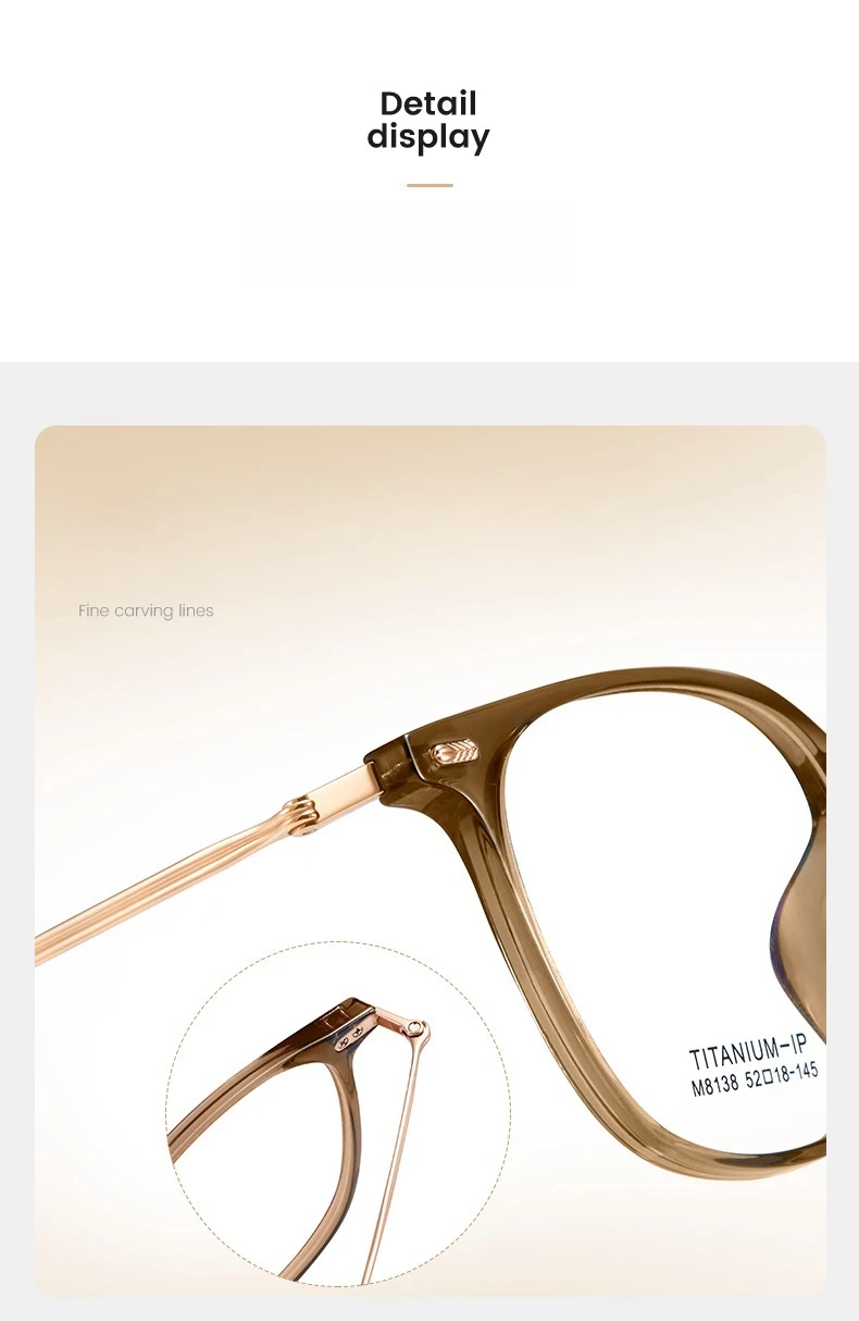 YIMARUILI Komfortable Ultra-licht Flexible TR90 Brillen Männer Retro Runde Reinem Titan Optische Brillen Rahmen Frauen – Detail 6