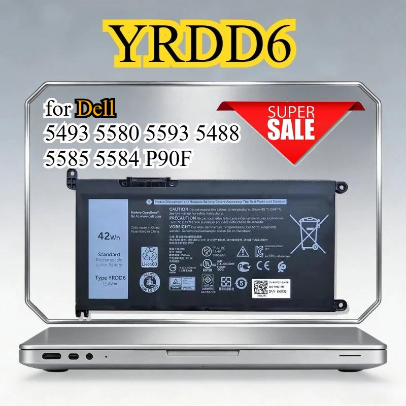 

YRDD6 Laptop Battery for Dell 5493 5580 5593 5488 5585 5584 P90F