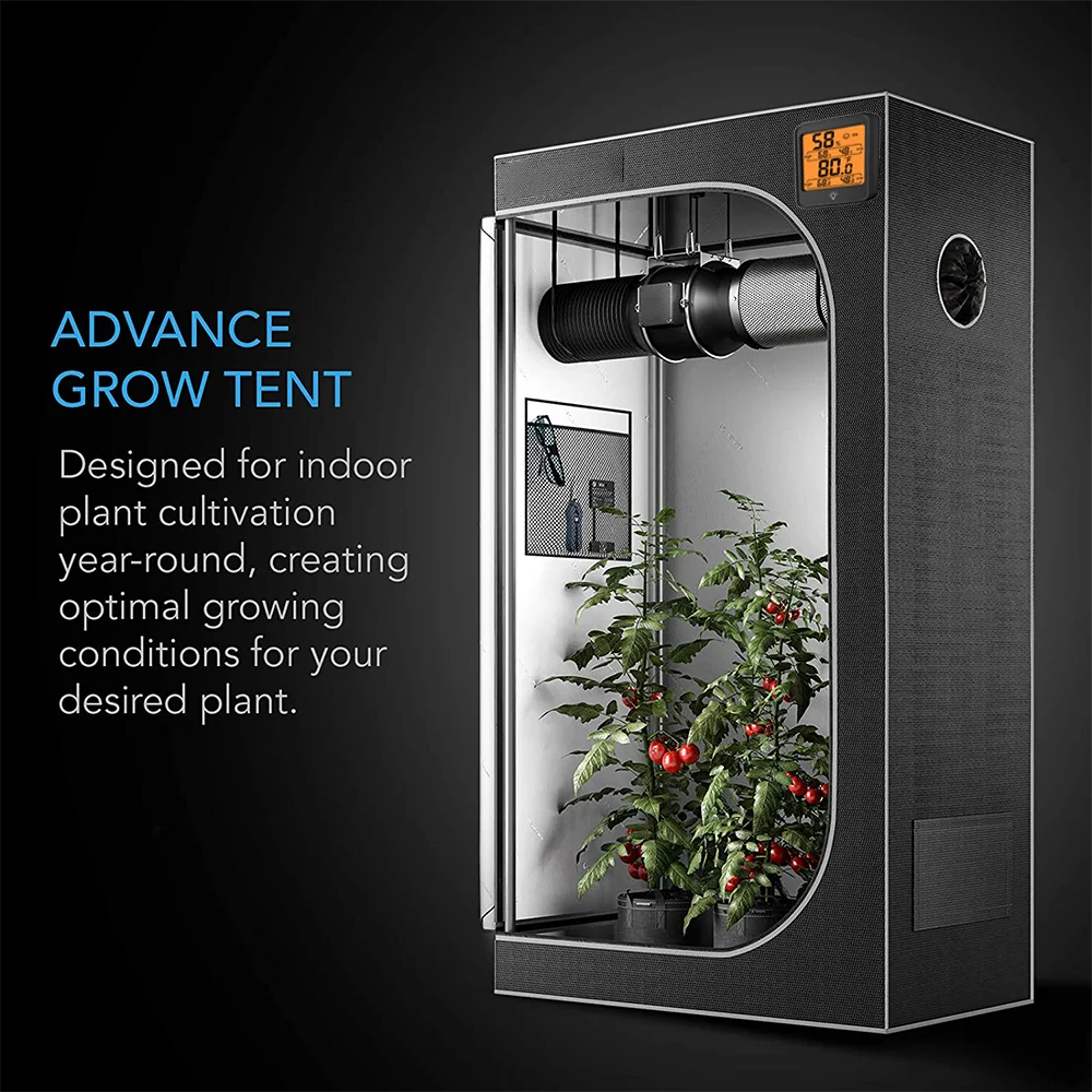 Imagem -02 - Indoor Grow Tent com Display de Temperatura Plant Tent com Umidade Estufa Sala de Germinação 900d