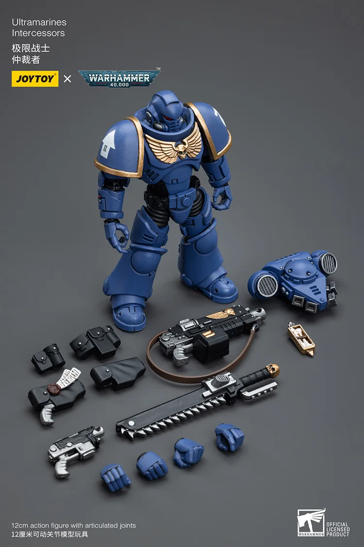 JOYTOY Warhammer 40K Ultramarines Intercessors Action Figures Collection ตุ๊กตาตกแต่งของขวัญรุ่นเดิมรวบรวมของเล่น
