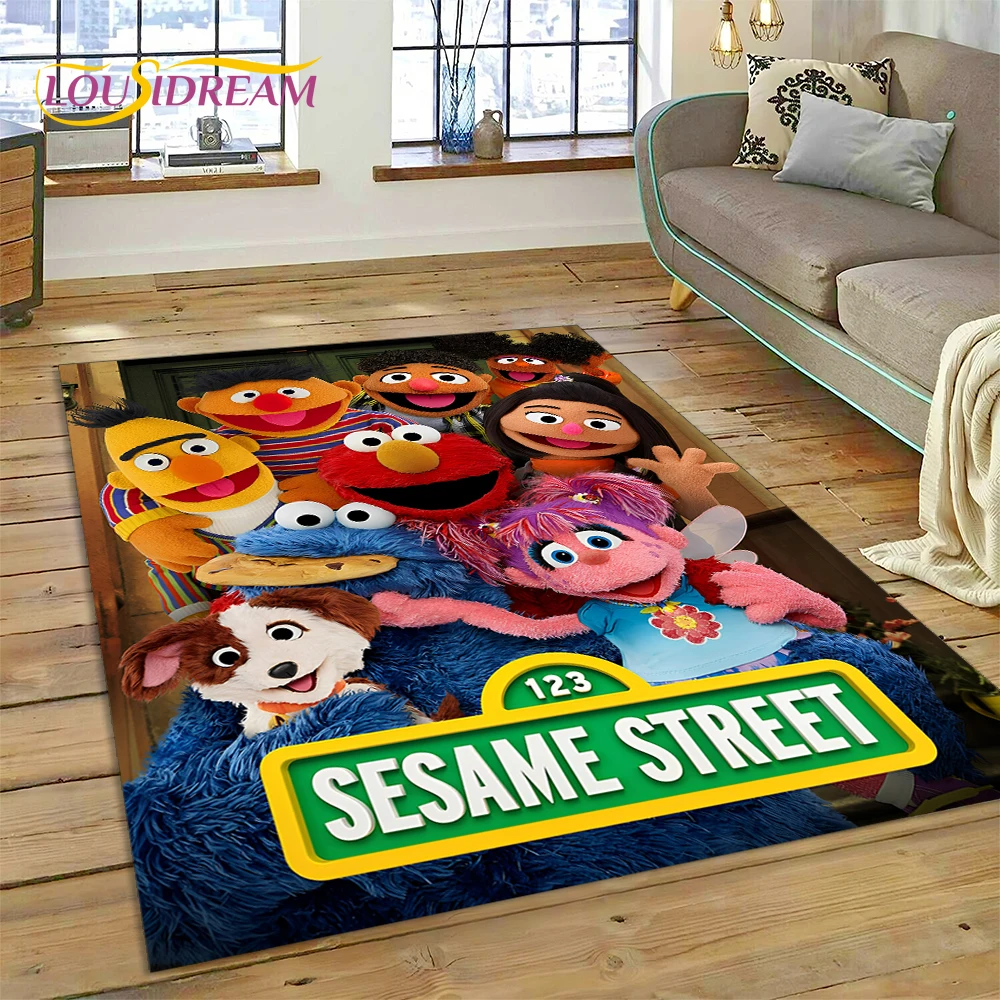 3D Cartoon S-Sesame Street Rug Carpet for Living Room Bedroom Home Decor,Floor Mat Non-slip Decoration for Sofa Doormat Kid Gift