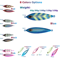 wonderse 60g 80g 100g 120g 150g Luminous Metal Fishing Jig Iron Plate Long Cast Fast Sinking Trolling Hard Lure Wholesale