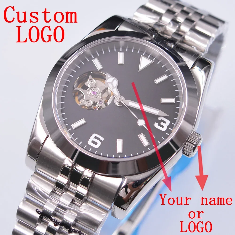 36mm/39mm BLIGER Custom logo Japan NH38 Automatic movement  Sapphire Glass 316L Stainless steel bracelet Strap Luminous Watch