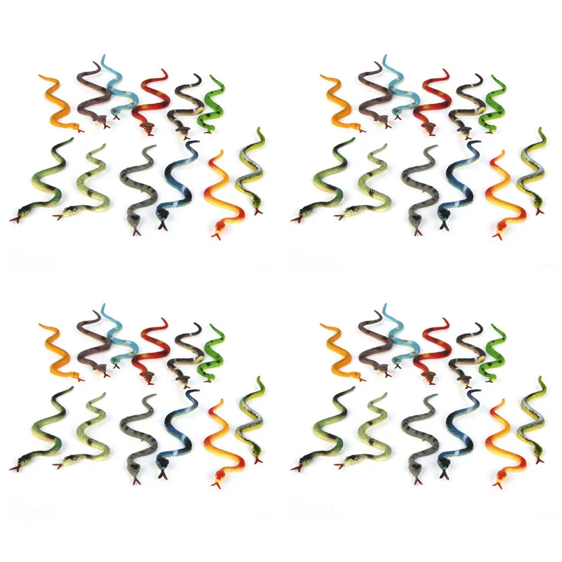 

AINY-Plastic Reptile Animal Snake Model 48Pcs Multicolour