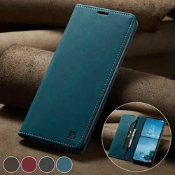 Flip Magnetic Cards Solt Wallet Leather Case For Samsung Galaxy S24 Ultra S23 Plus S22 S21 FE A15 A25 A35 A55 A14 Book Bag Cover