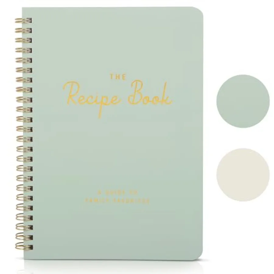

Aesthetic Blank Recipe Book - The Perfect Recipe Notebook to Write in Your Own Recipes - Beautiful Blank Cookbook to Organize Y