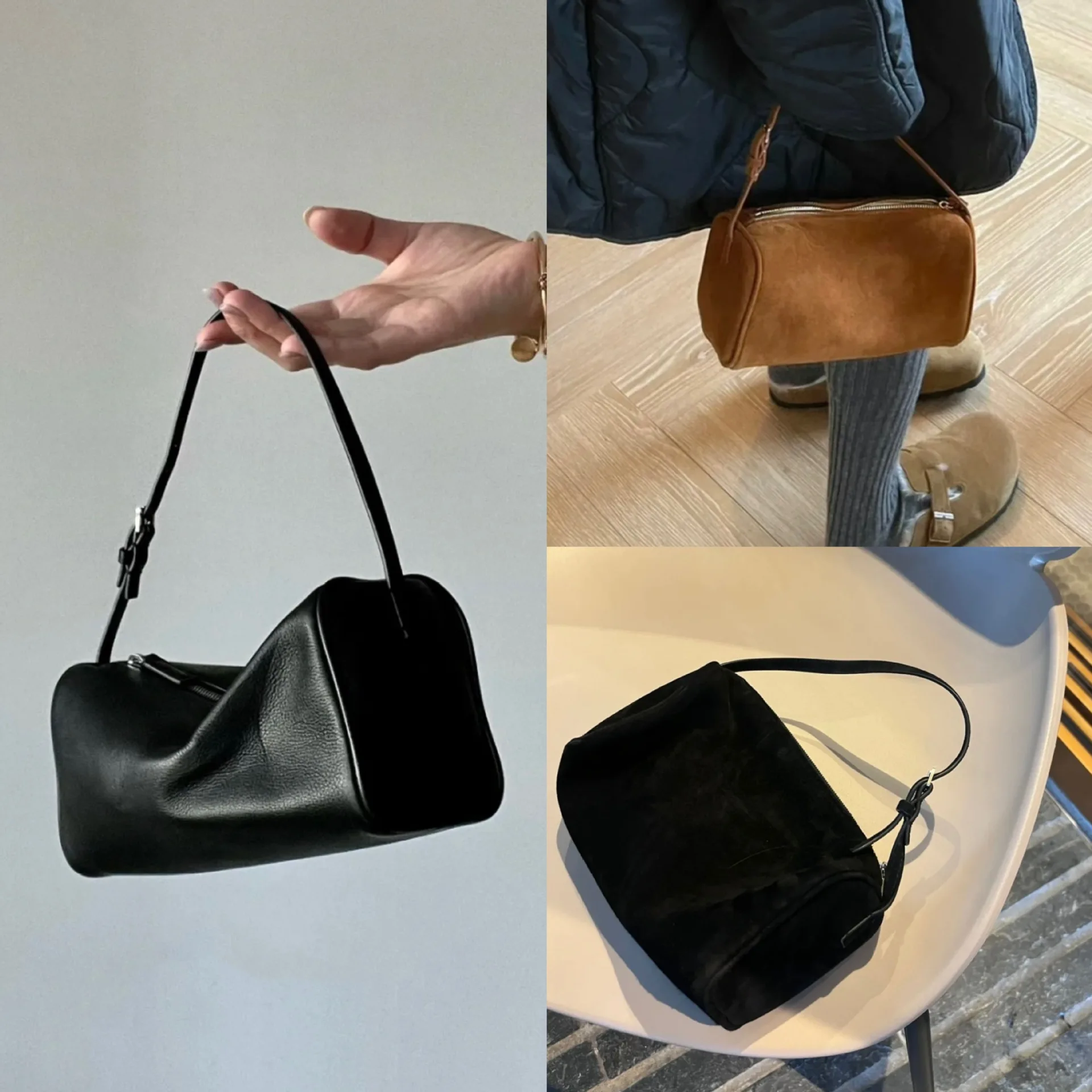 

Bag for women 2024 new simple casual armpit shoulder bag with good texture soft leather handbag for women pen holder bag