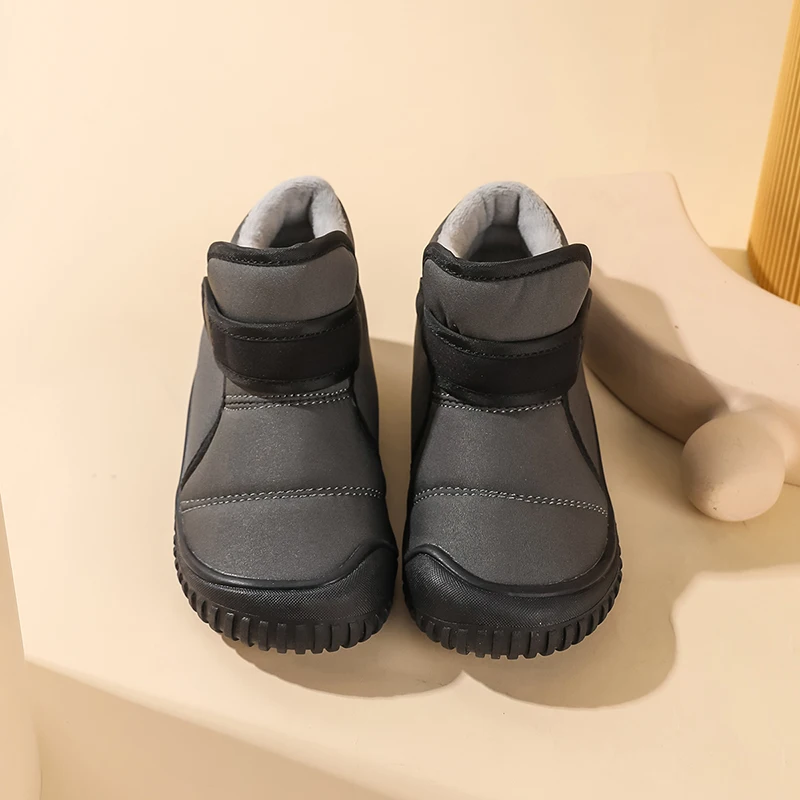 Kurze Winterstiefel für Kinder, rutschfeste, wasserdichte, weiche Plüschschuhe für Mädchen und Jungen, warme, wasserdichte Kindersneaker – Detail 13