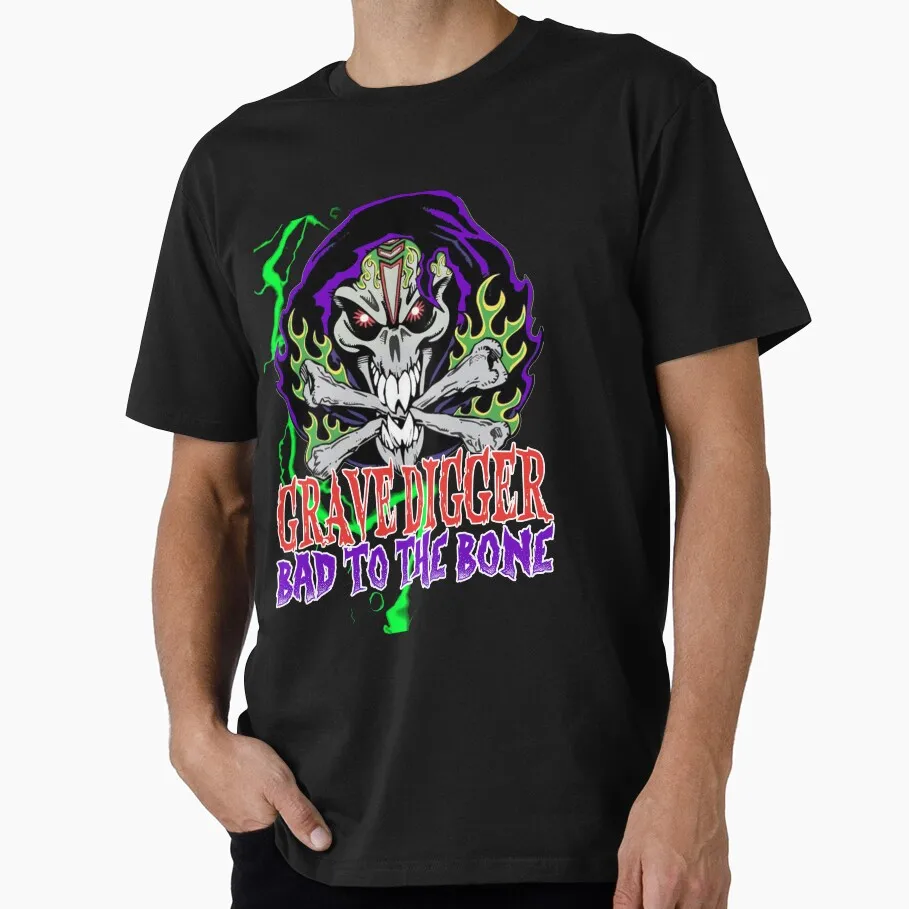 Monster Truck Grave Digger Fan Art Grave Digger Rock Band T Shirt Men 0921 Vintage German Power Metal Graphic Print Unisex Tee