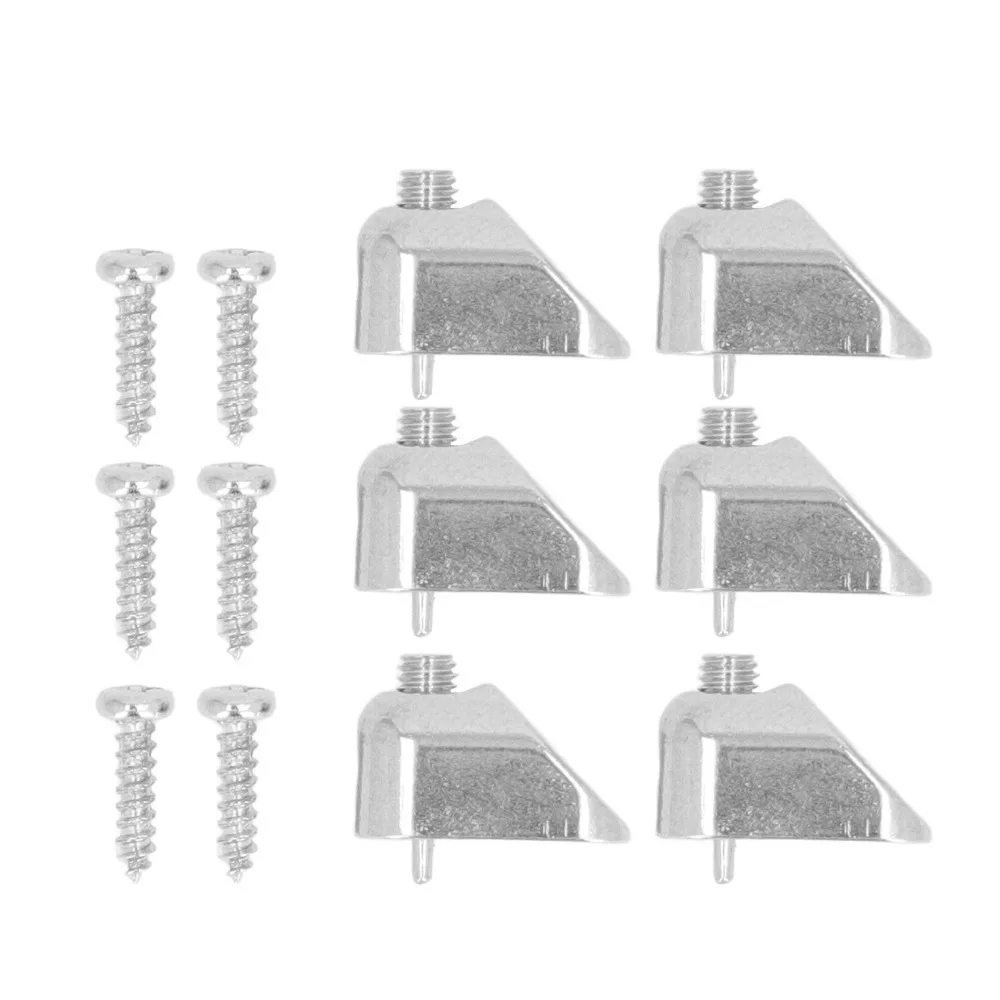 6pcs ​Zinc Alloy Electric Headless Guitar Locking Nut​ ​Black/Silver ​Secure Locking ​Guitar Replacement Part​
