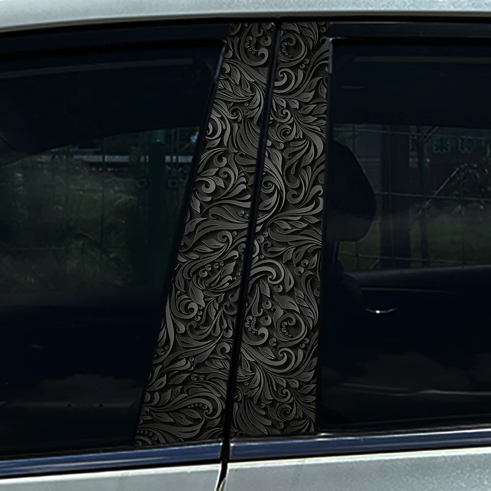 1/2pcs Black style customized Car Stickers DIY Car B-pillar Cover Scratches Waterproof Durable Decoration Auto PET Decals