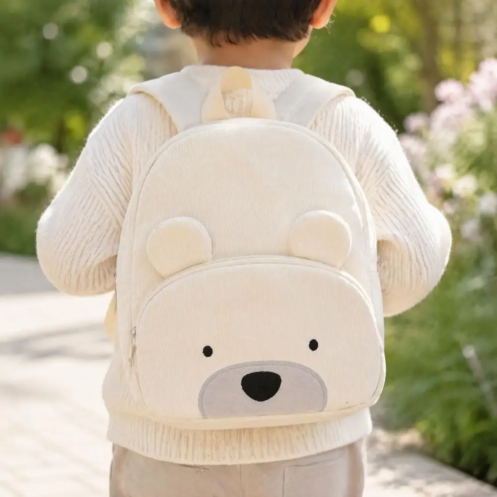 Corduroy School Bag for Primary Students Kids Bear Backpack for Toddlers Corduroy 3d Preschool Daypack Cute Mini Travel for Boys