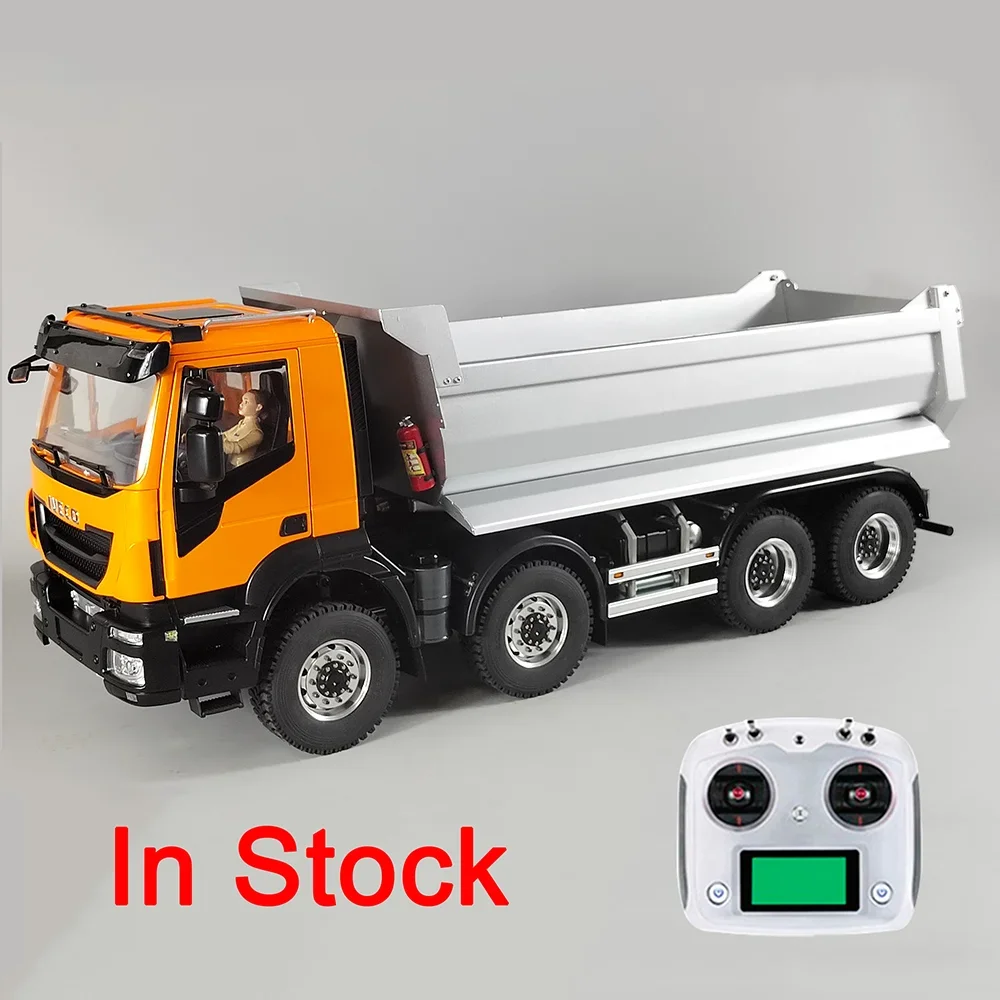 NEW RC Tractor 1/14 8X8  Hydraulic Dump Truck Model Painted Version Truck RC Car Adult Toy