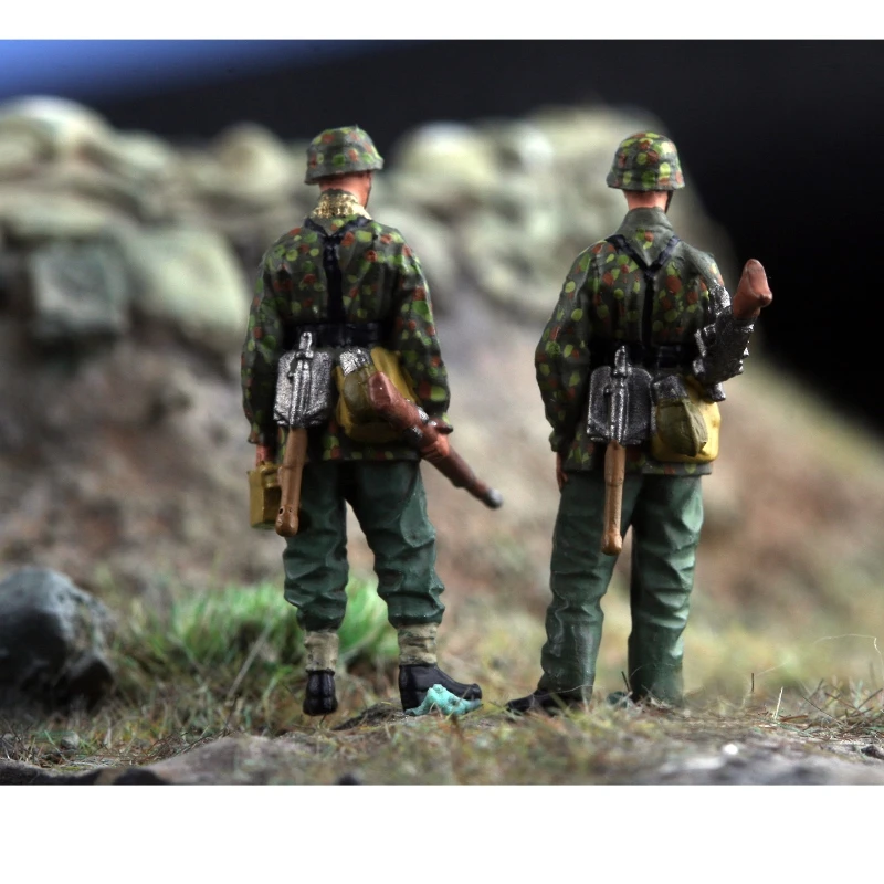 Modell im Maßstab 1:72, 2 Stück, deutsche gepanzerte Division, Infanterie-Actionfigur, Soldaten, DIY-Szene, Zubehör, Sammlung, Ausstellungsgeschenke