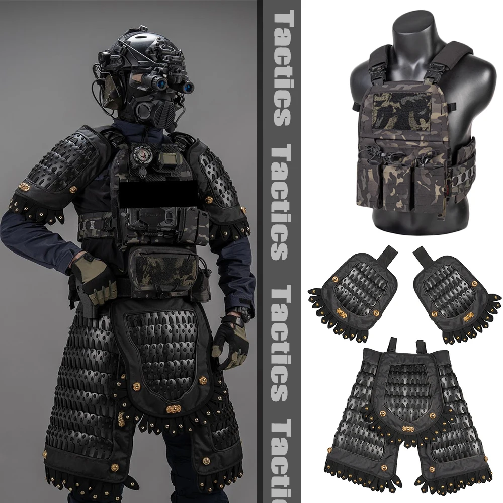 Chinese style tactical vest armor six-piece set, suitable for outdoor, cosplay