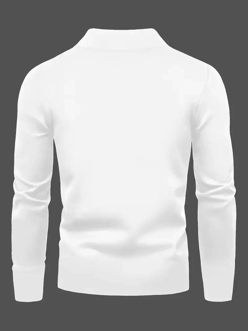 Men's Autumn and Winter Semi High Neck Slim Fit Long Sleeved Base Shirt