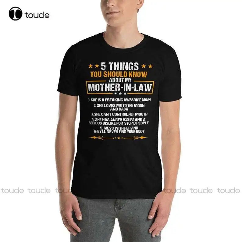 

T-Shirt For Son-In-Law Mom-In-Law Gift Idea For 5 Things About My Mom-In-Law Engagement Gift For Perfect Son-In-Law T Shirt Tee