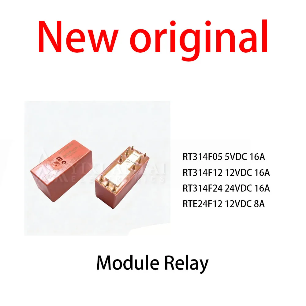 5Pcs/Lot New original RT314F05 5VDC 16A RT314F12 12VDC 16A RT314F24 24VDC 16A RTE24F12 12VDC 8A Module Relay