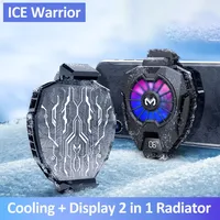 Mobile Phone Magnetic LED Display 2 In 1 Fan Cooling Phone Radiator & RGB Light For iPhone Samsung Gaming PUBG LOL Game Cooler