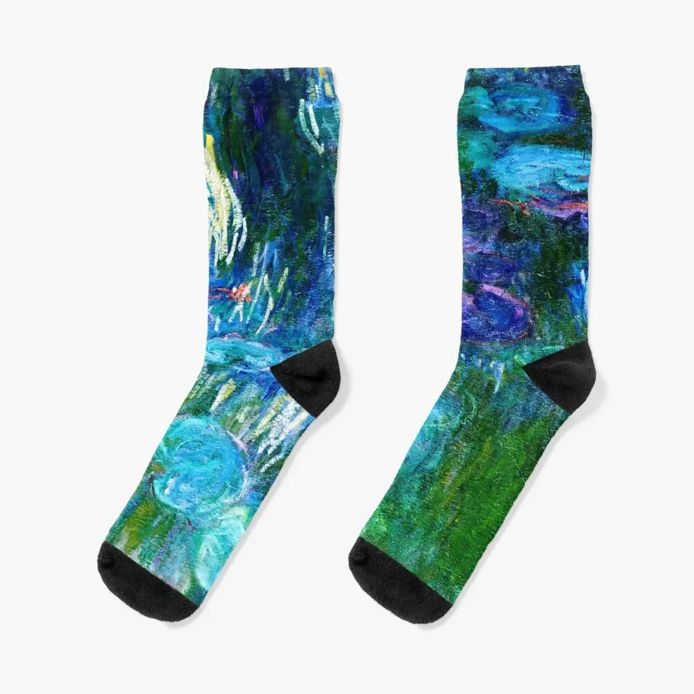 

Water Lilies Claude Monet Fine Art Print Socks Running moving stockings Boy Child Socks Women's