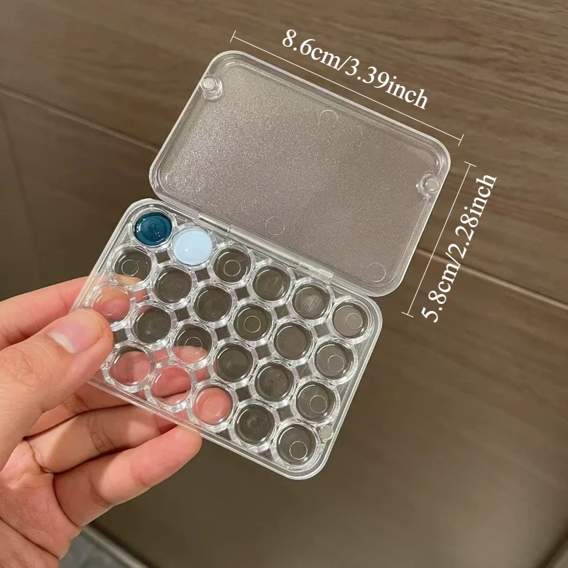 Portable 24 Grids Watercolor Paint Storage Box Magnetic Moisturizing Palette Painting Pigment Subpackage Art Supplies