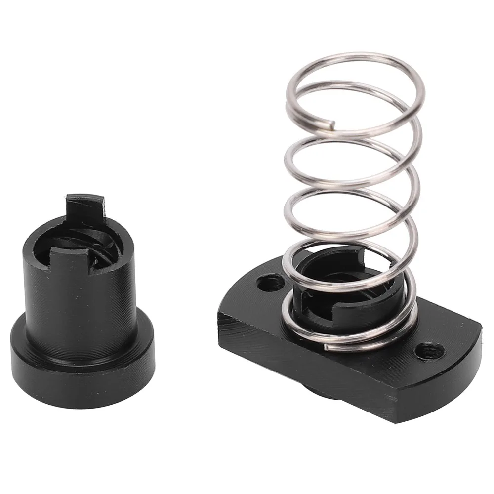 2PCS T8 / Tr8x2 / Tr8x8 Anti Backlash Nut 2mm Pitch / 8mm Lead POM Spring Loaded Nut 4 Start Black T8 POM Nut For 3D Printer
