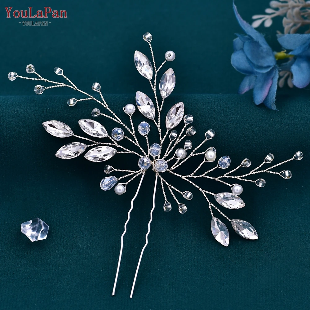 YouLaPan Crystal Hair Pin for Woman Bridal Girl Hairpin Wedding Hair Accessories Bride Hair Clip Bridesmaid Headdresses HP103-1