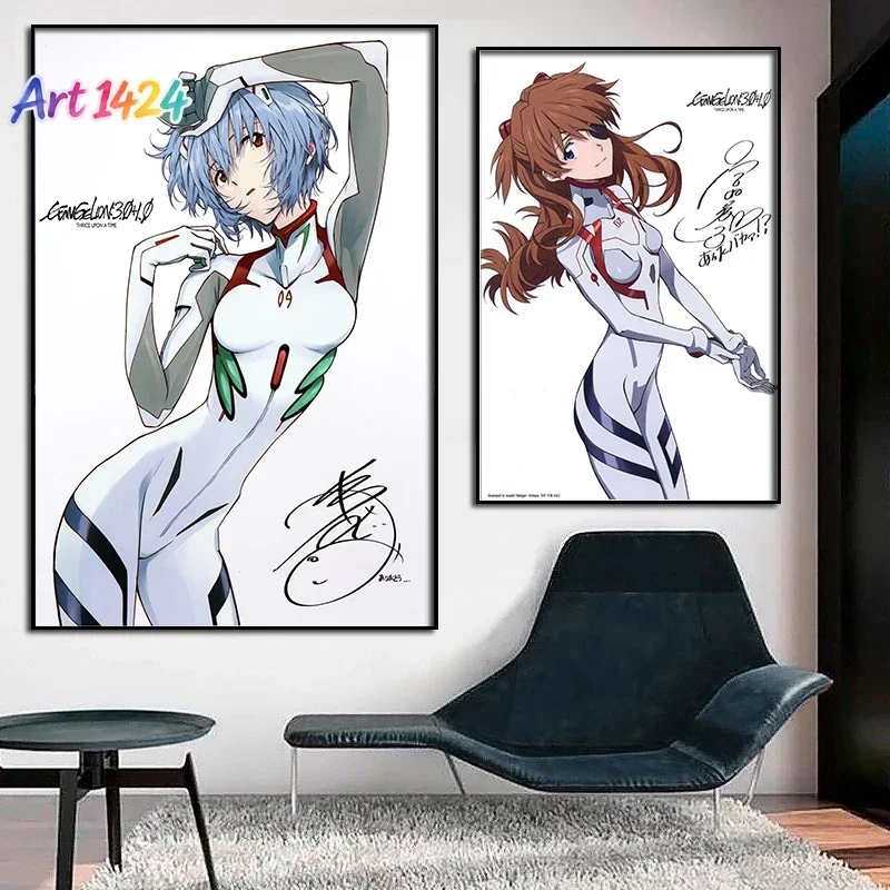Neon Century Evangelion Final Animation Poster EVA Asuka Ayari 2D Frameless Canvas Painting Bedroom Decoration Peripheral