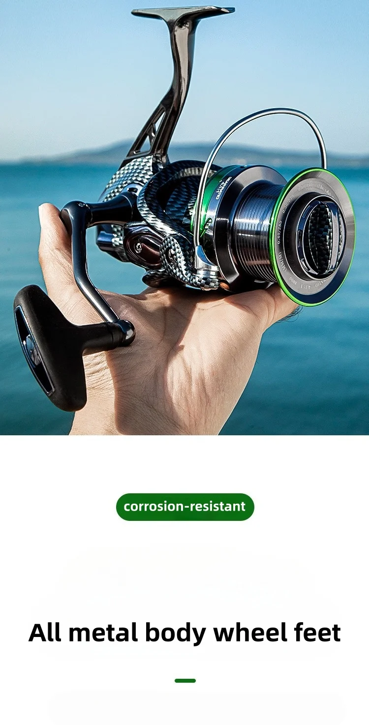 Okuma Brand, 40kg/77lb Max Bremskraft, 92% Vollmetall, Große Meeres-Spinnrolle, Langlebige Salzwasser-Surfcasting-Rolle, Korrosionsbeständig – Detail 15