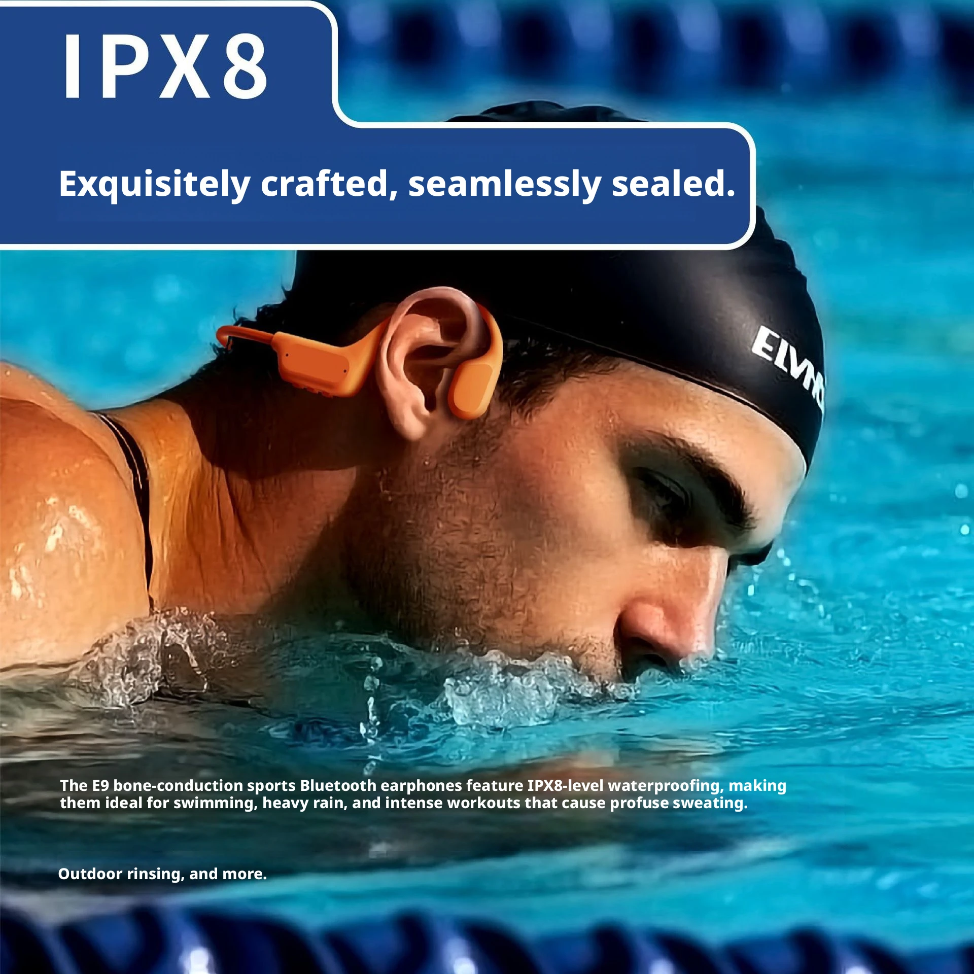 Bone Conduction Swimming Headset E9PRO Bluetooth 6.0 Waterproof IPX8 Sports Earphones for Running Cycling