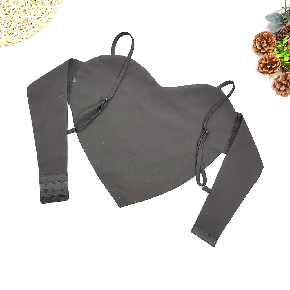 Cupnaya strass coeur forme femmes Sexy noir court haut court Corset été boîte de nuit DJ danseur Bustier sans coussinet de soutien-gorge