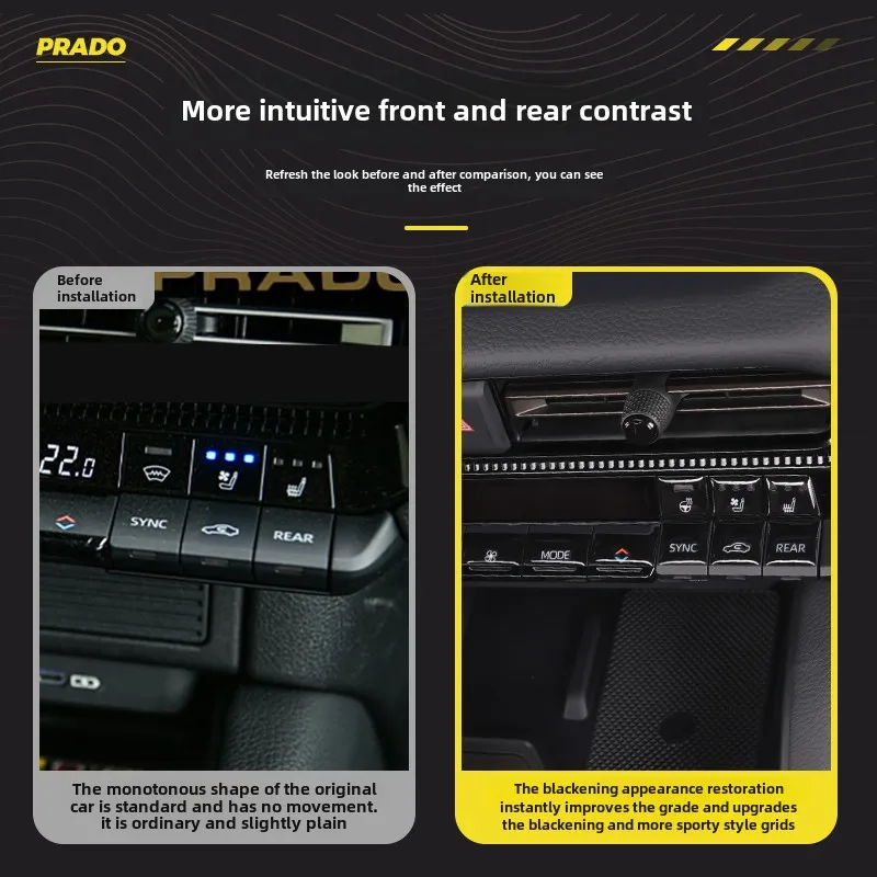 For Toyota Prado 2024 LC250 Central Control Panel Button Sticker Drip Glue Window Lifting Button Protective Cover Accessories