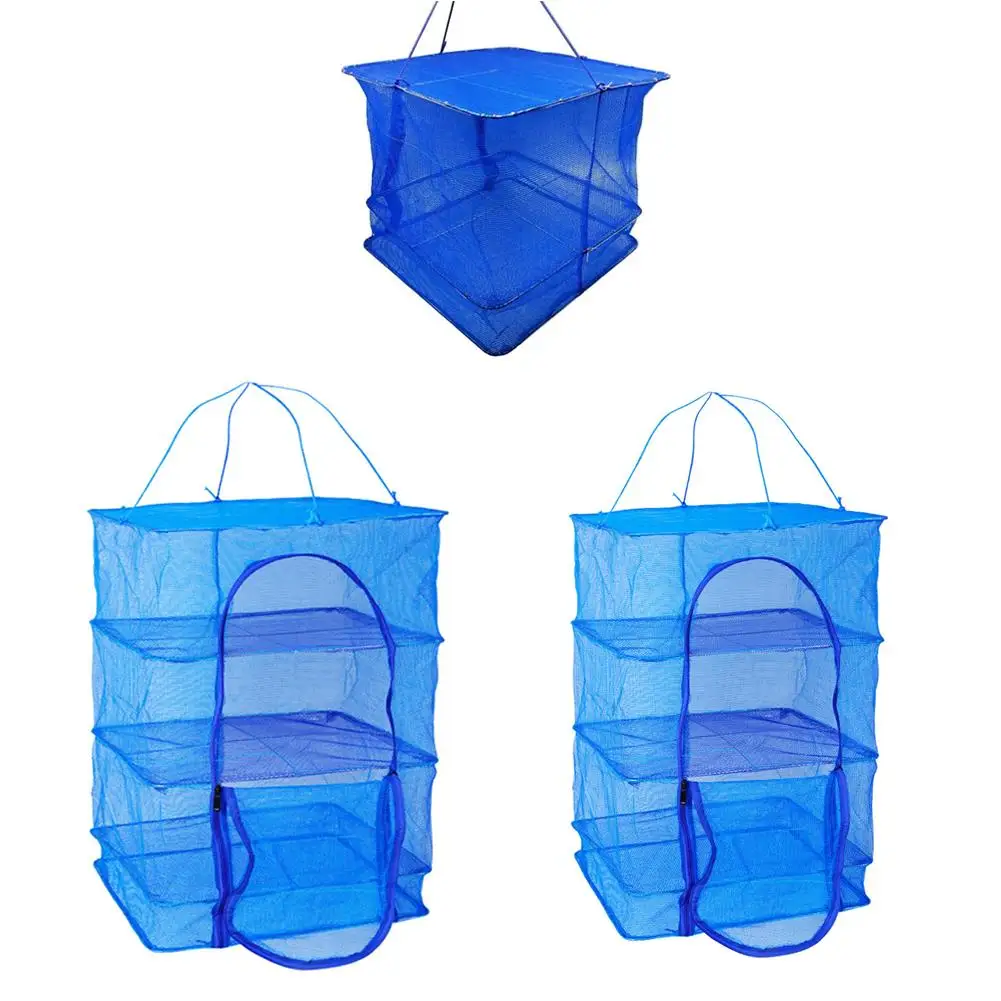 Fish Mesh Hanging Sun Drying Net Folding for Food Multi Fruit Vegetable Shrimp Meat Fishes Herbs Hanger Sun Dehydrator N8V7