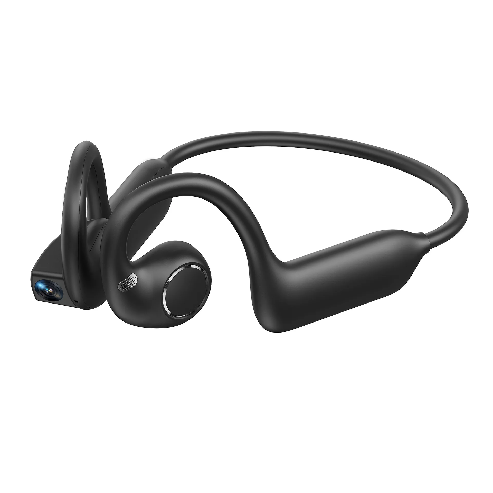 Wireless Bone Conduction Bluetooth Earphones, Noise Isolation Headset with Real-time Translation and Selfie Shutter Function