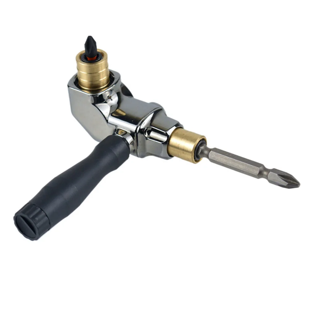 Right Angle Drill Attachment 90 Degree Adapter Self-Locking 1/4 Inch Hex Extension For Impact Driver Work In Tight Spaces Power