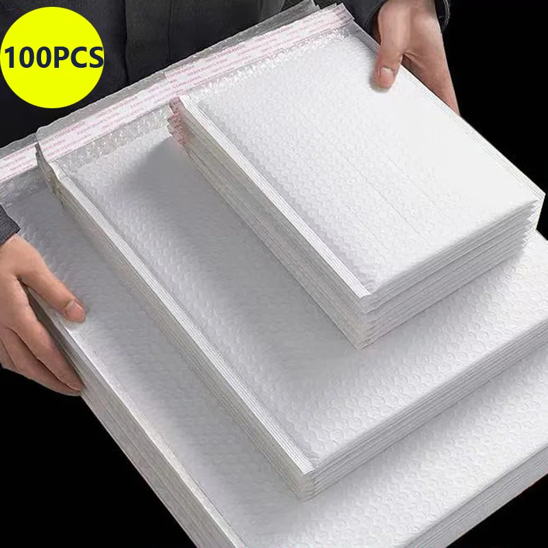 100Pcs Bubble Mailer White Shipping Bags Packages Packaging Supplies Small Business Envelope Mailers Paper Mailing Office School